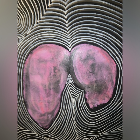 4 feet x 3 feet sexy bum abstract art glows in the dark! - Picture 3 of 4